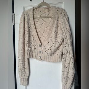 Altar'd State Cream Knit Cardigan